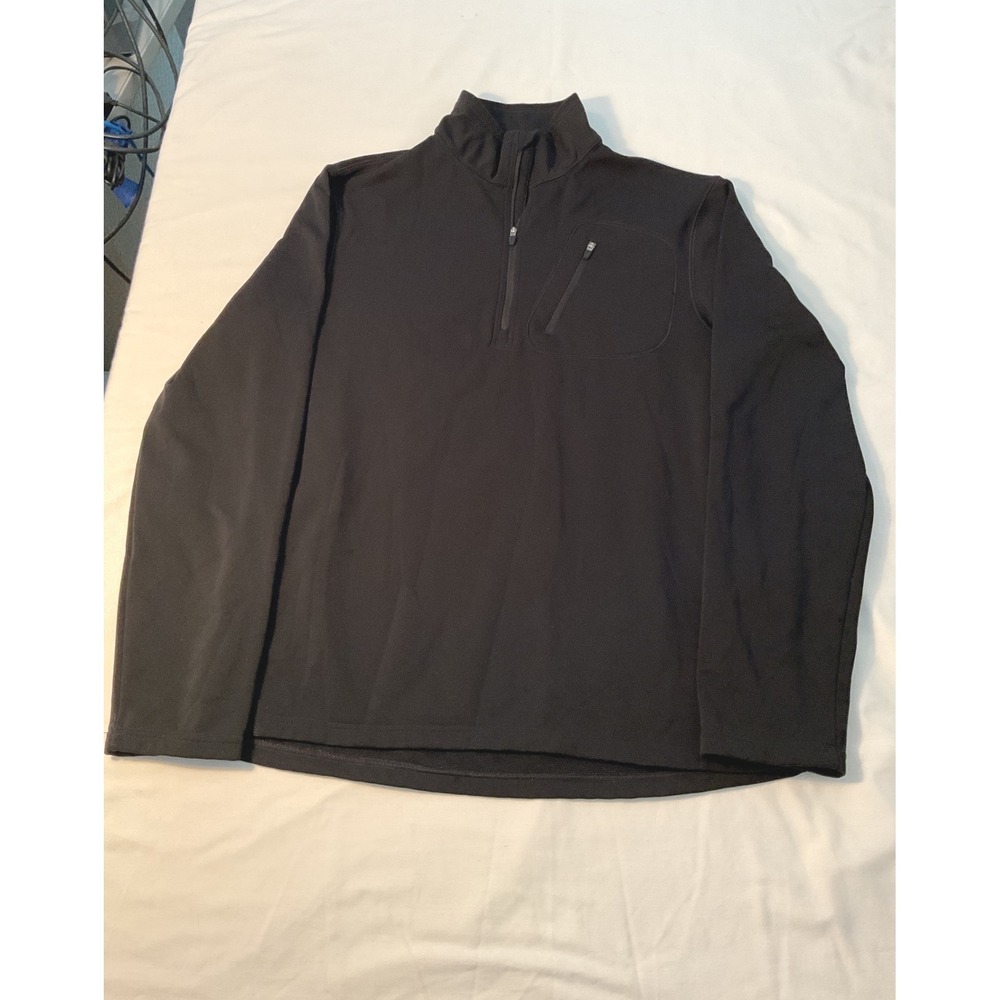 Alpine Design Dri-Logic Black Quarter Zip Fleece Pullover Jacket 945F10M23 Large
